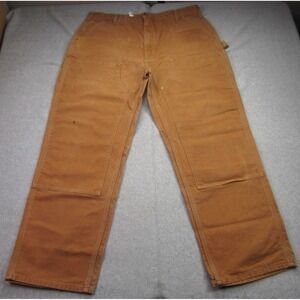 Carhartt Men's B01-BRN Brown Double Knee Work Pants Size 38x32‎ USA Canvas READ